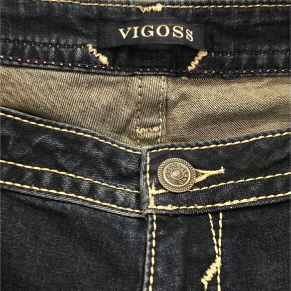 Vigoss Heritage Fit Stretch Rolled Hem Bling Pocket Jeans Plus Size 24 - Picture 14 of 15